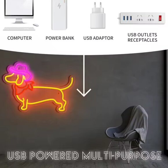 WEENIE DOG NEON LED SIGN - Picture 3 of 5